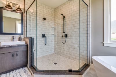 Spacious Shower with Glass Walls